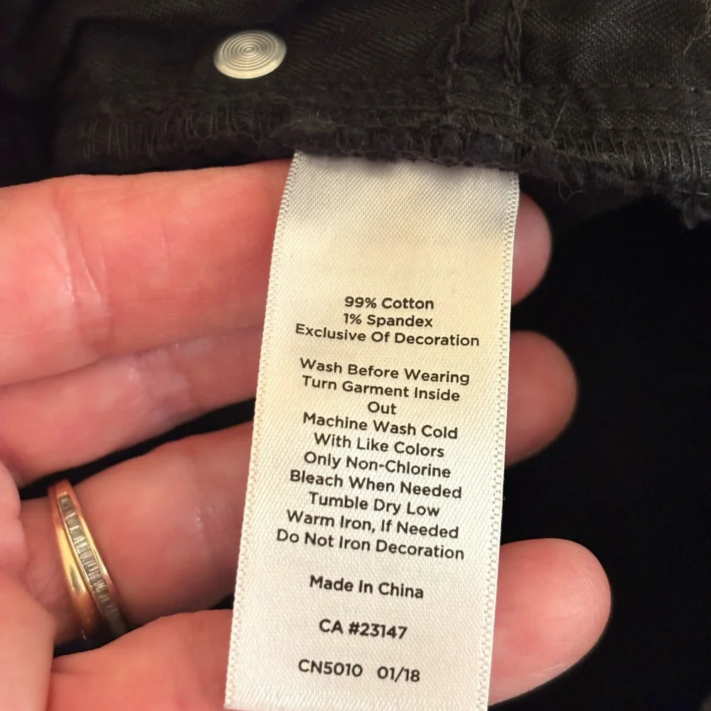Talbots jeans cropped black high rise straight womens size 6 petite